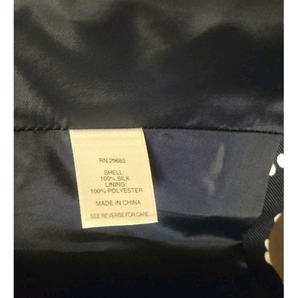 Pendleton Silk Navy Geometric Diamond Open Front Blazer Jacket Size 12 - Picture 7 of 8